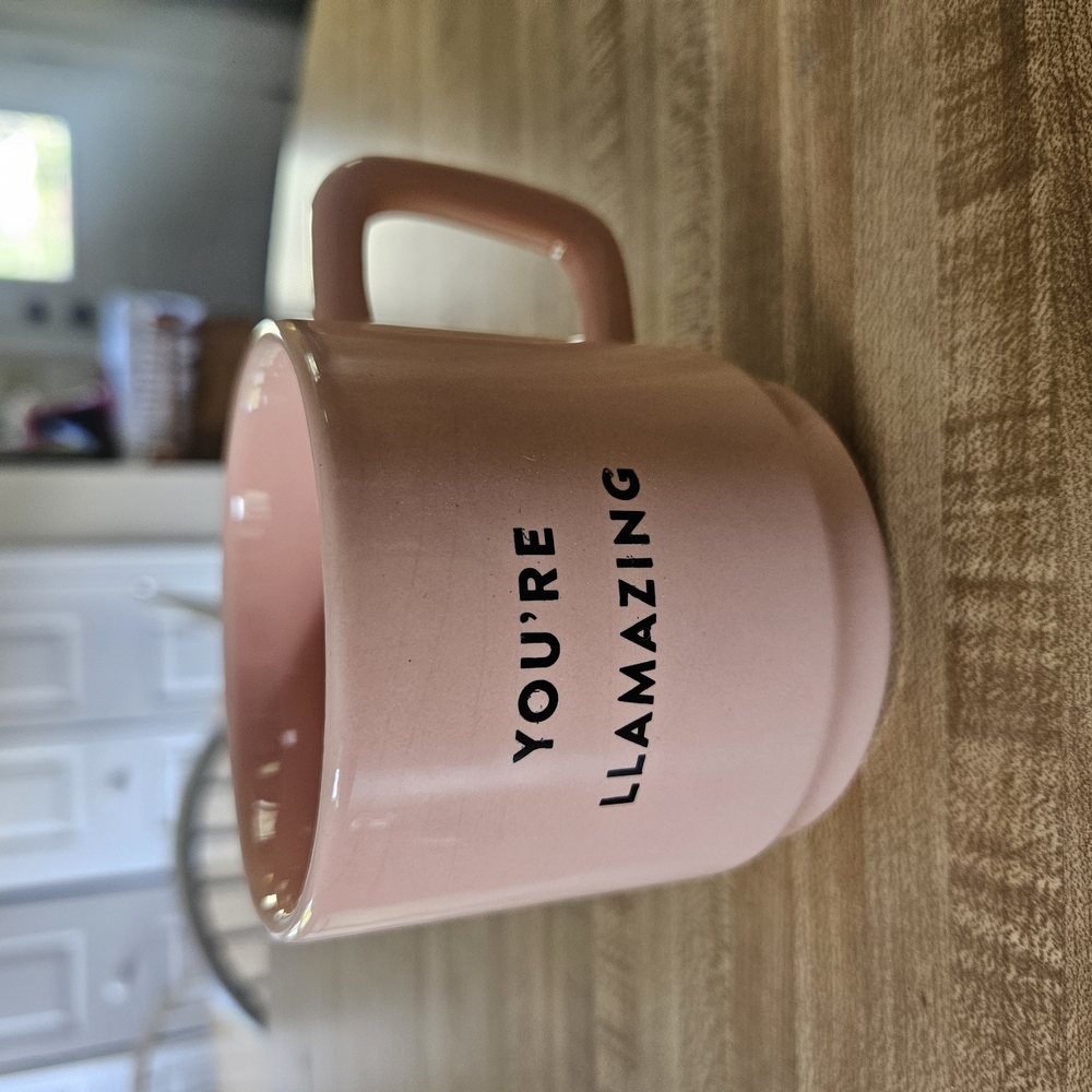 Pink Ceramic Mug with Fun Text